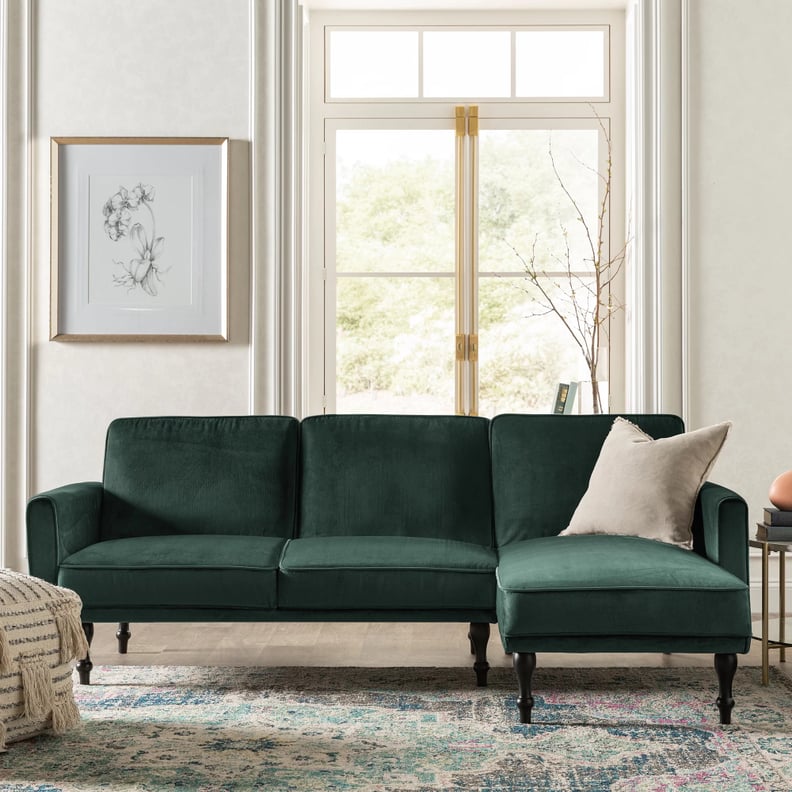 A Unique Sofa Bed: Shelton 83" Wide Velvet Reversible Sleeper Sofa & Chaise