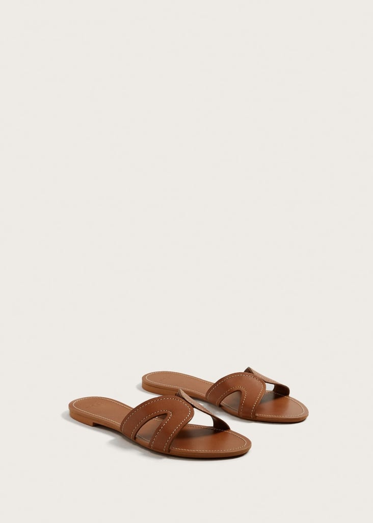 Mango Stich Leather Sandals