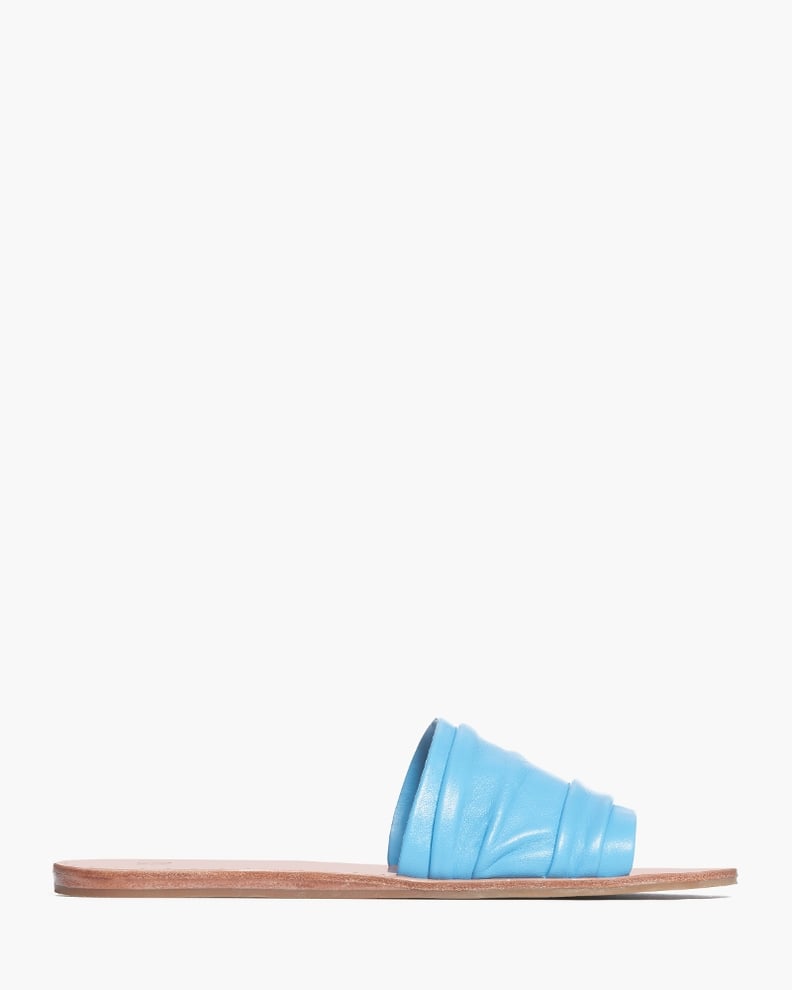 Paige Emilia Leather Blue Slides