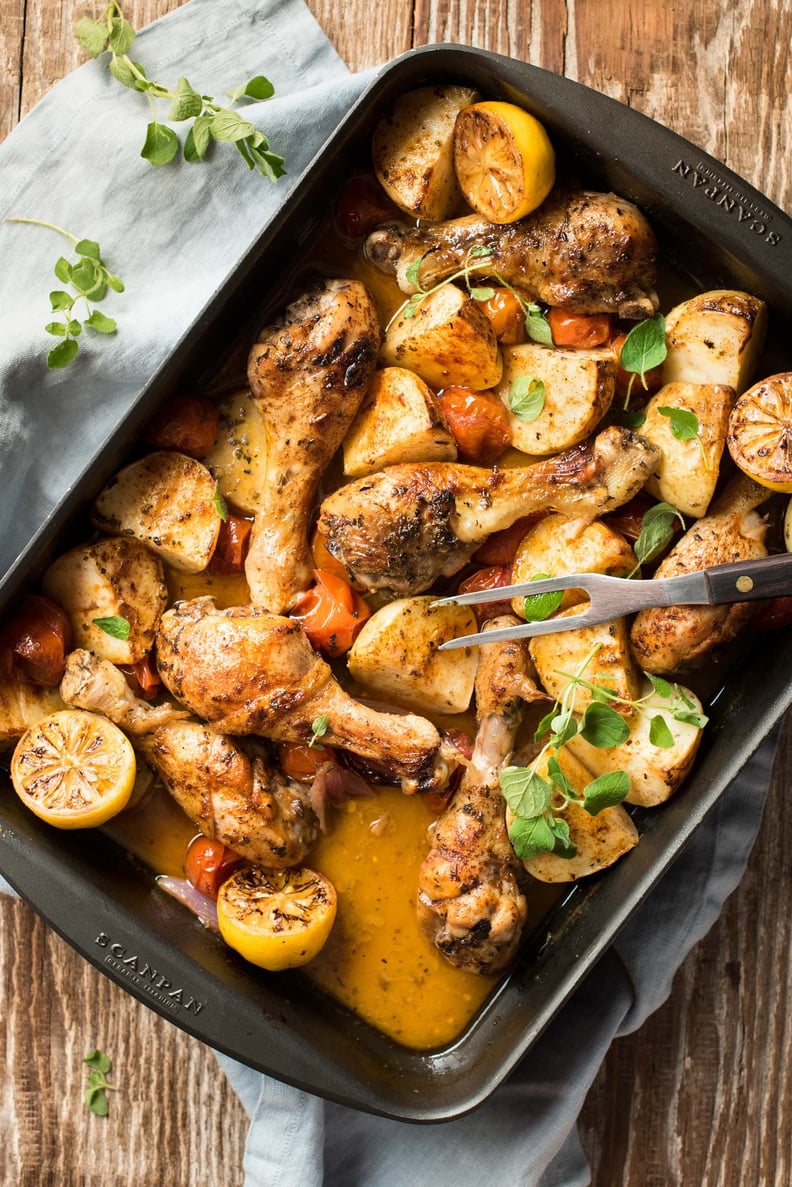 One-Pan Lemon Garlic Chicken Potato Bake