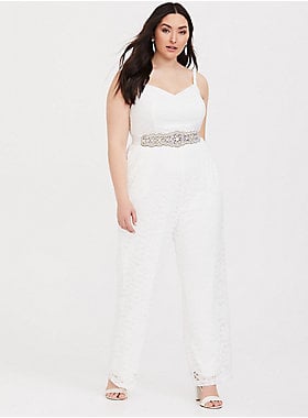 Torrid Special Occasion White Lace Jumpsuit