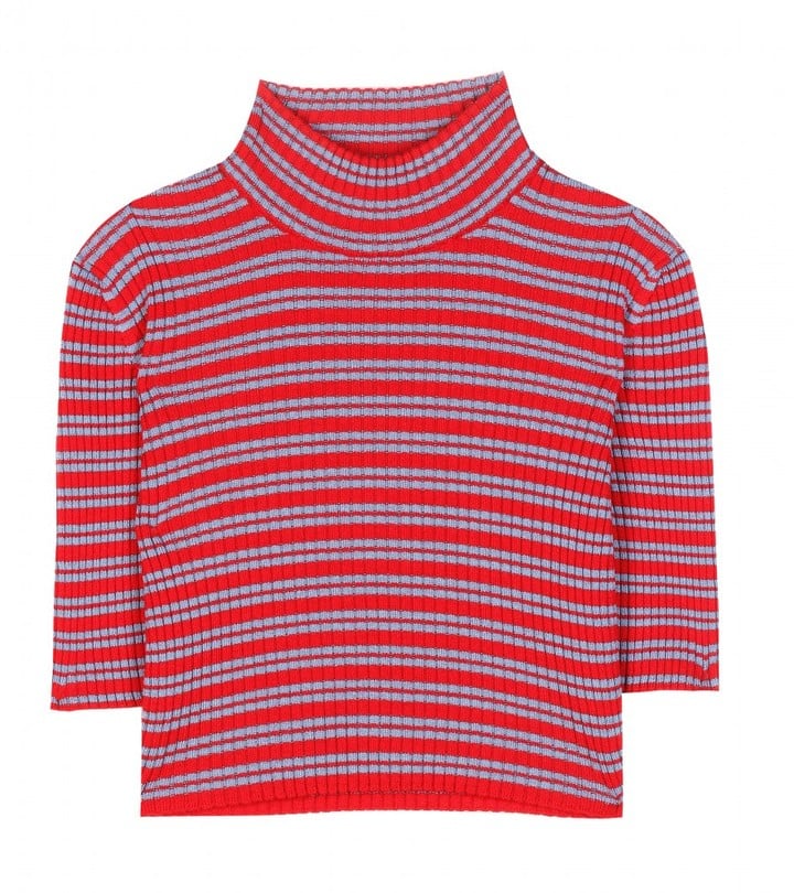 Alessandra Rich Cropped wool turtleneck sweater ($401)