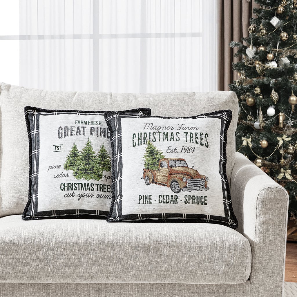 Mainstays, Christmas Tree Chenille Pillows