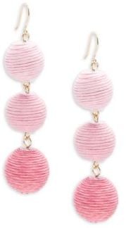 Triple Drop Pom-Pom Earrings