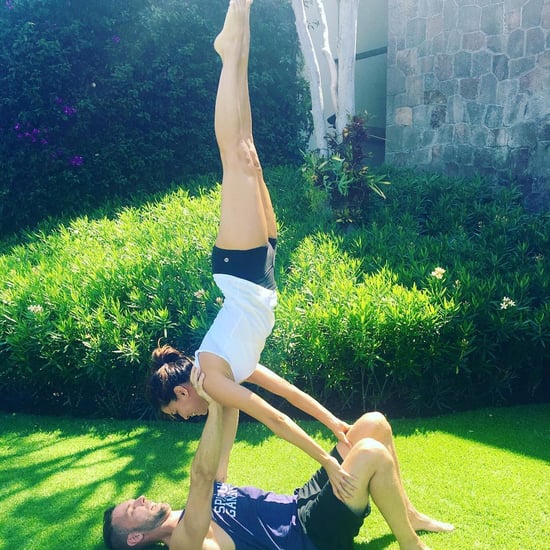 Eva Longoria Doing Yoga Before Her Wedding