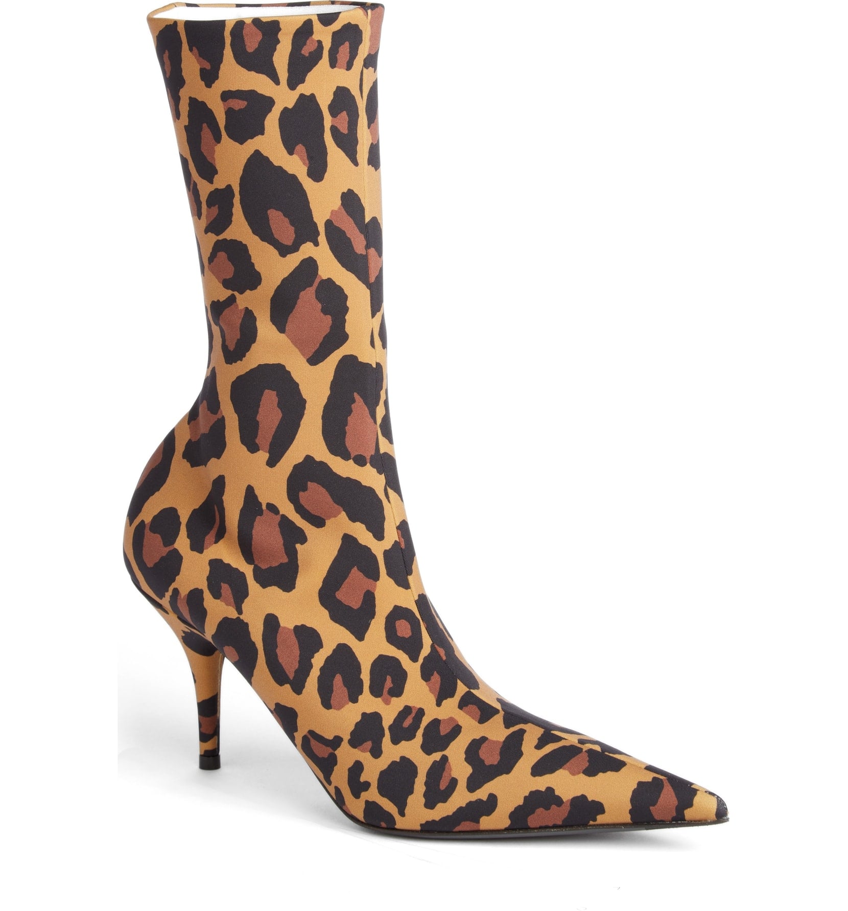 leopard print pointed boots
