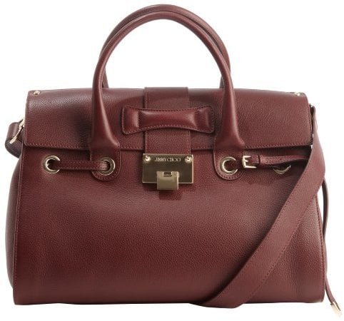 Jimmy Choo Dark Red Leather Rosalie Convertible Top Handle Satchel ($1,550)