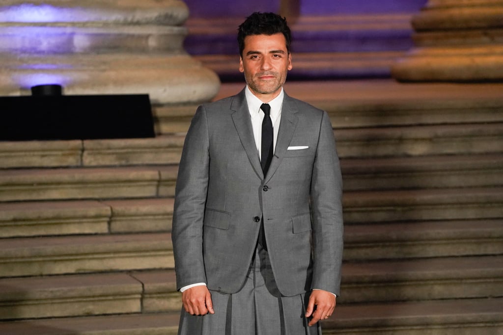 Oscar Isaac's Thom Browne Skirt Suit at Moon Knight Premiere