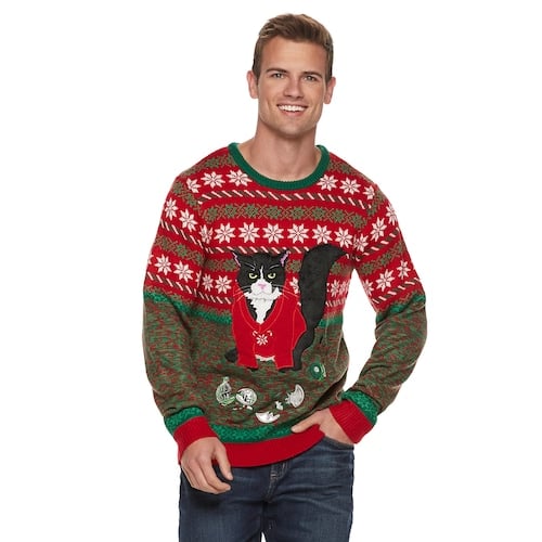 Men's Angry Cat Christmas Sweater