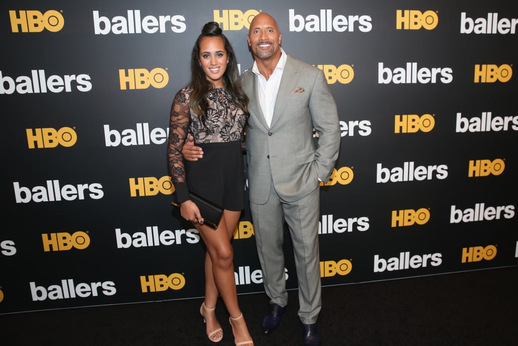 Dwayne Johnson and His Family at Ballers Premiere July 2016