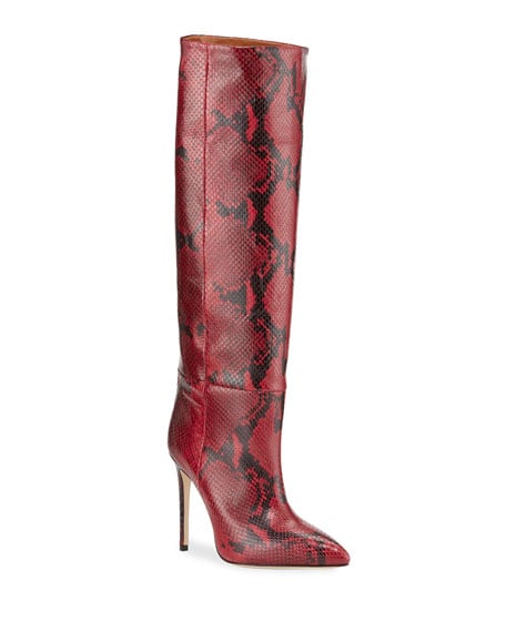 Paris Texas Python-Print Stiletto Knee Boots