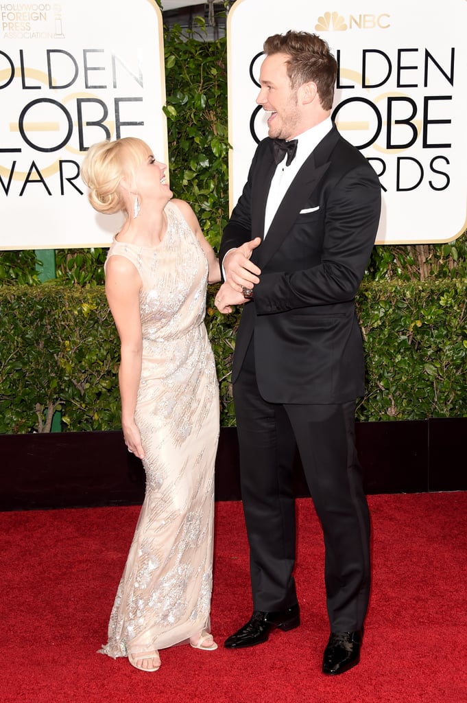 Chris Pratt and Anna Faris at the Golden Globes 2015