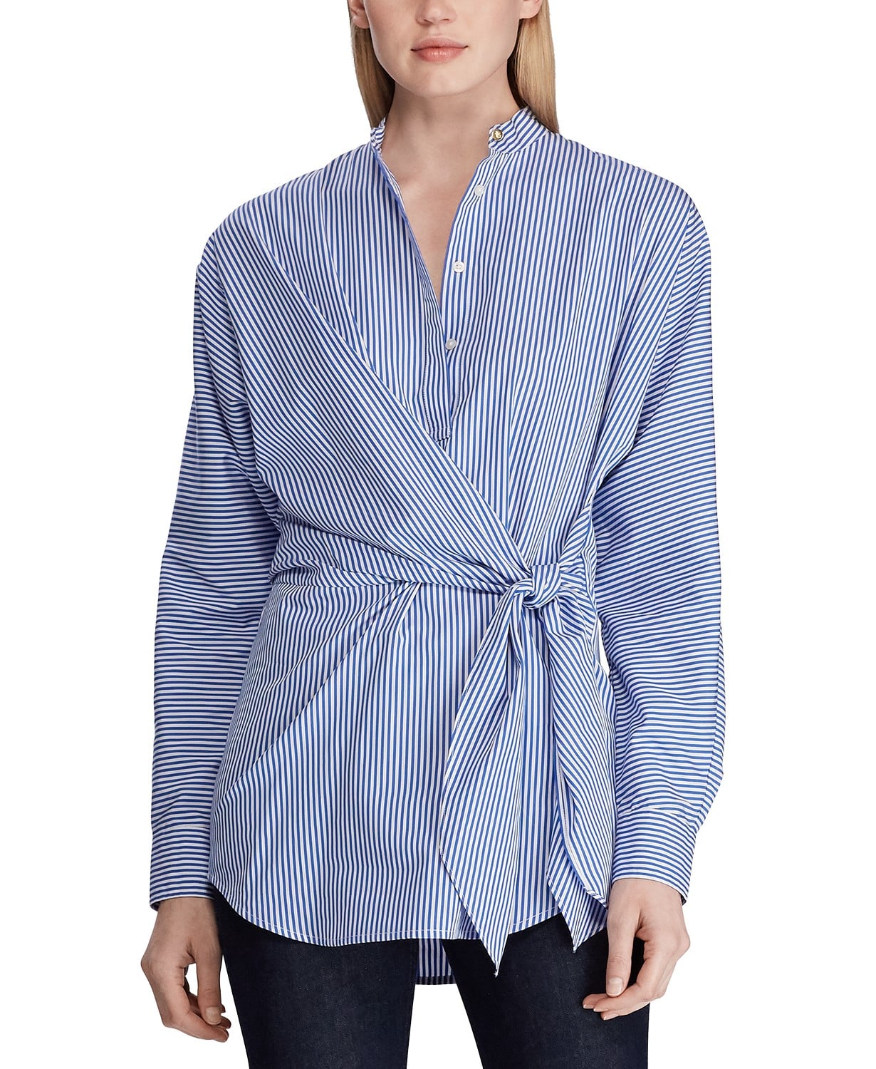 Lauren Ralph Lauren Stripe-Print Tie-Waist Cotton Shirt | The 17 Most  Popular Pieces From Macy's That Customers Can't Stop Buying | POPSUGAR  Fashion Photo 4