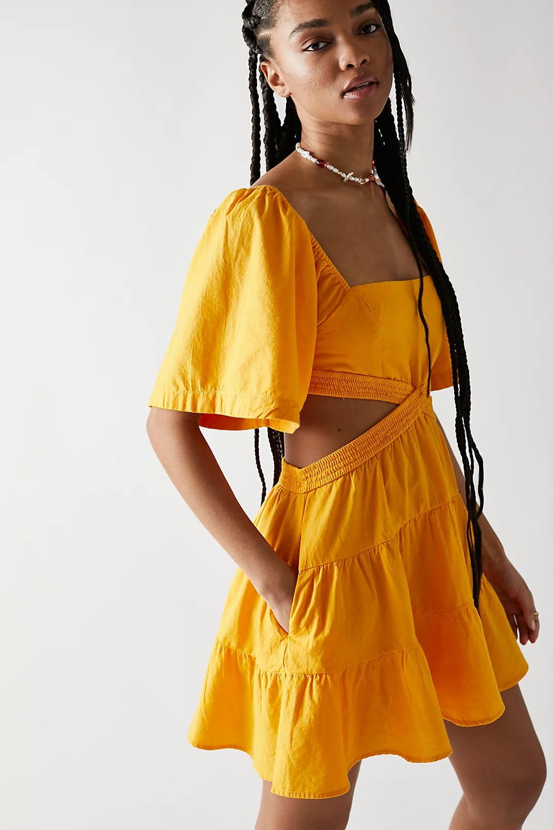 Yellow dress cheap for beach