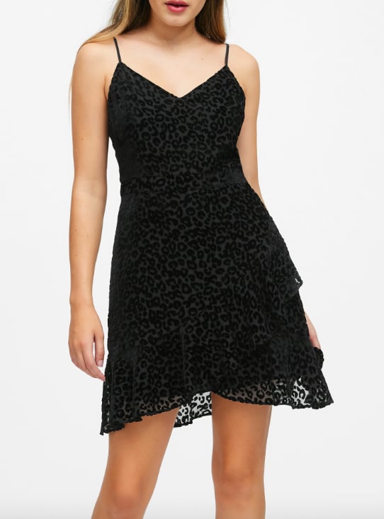 Petite Leopard Velvet Mini Dress