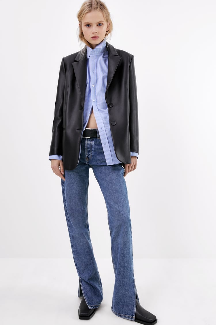 Zara Faux Leather Oversized Blazer