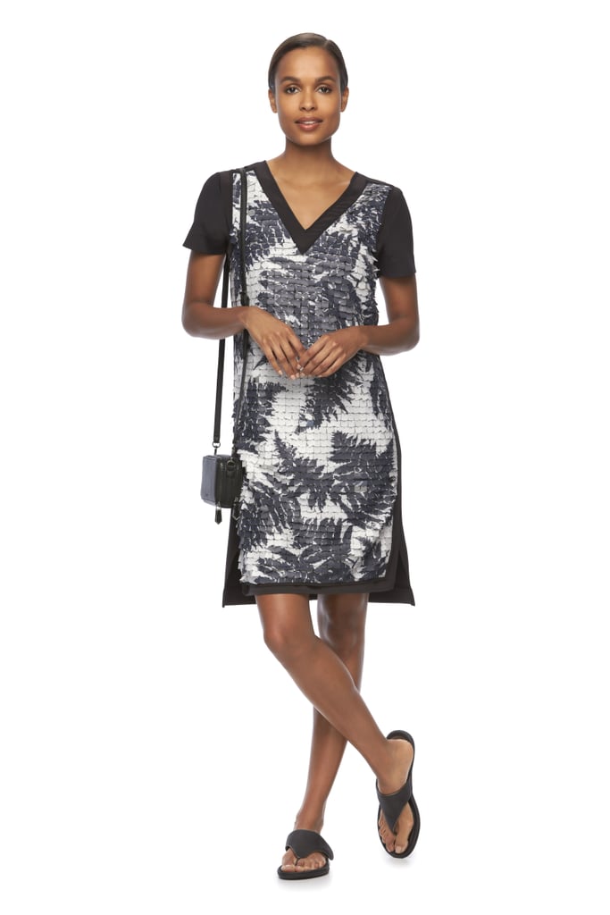 Fern Paillette Sheath Dress ($120) and Mini Crossbody Wallet ($49)