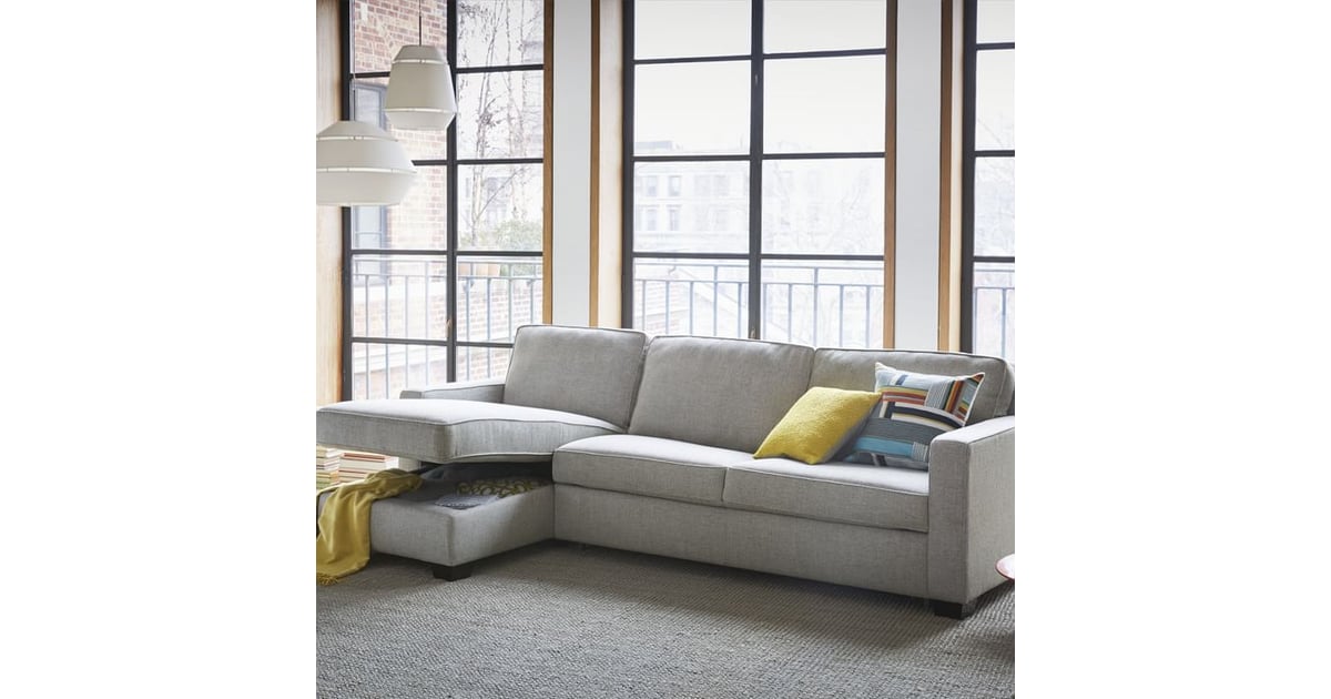 West Elm Henry 2Piece Full Sleeper Sectional w/ Storage Best Cyber