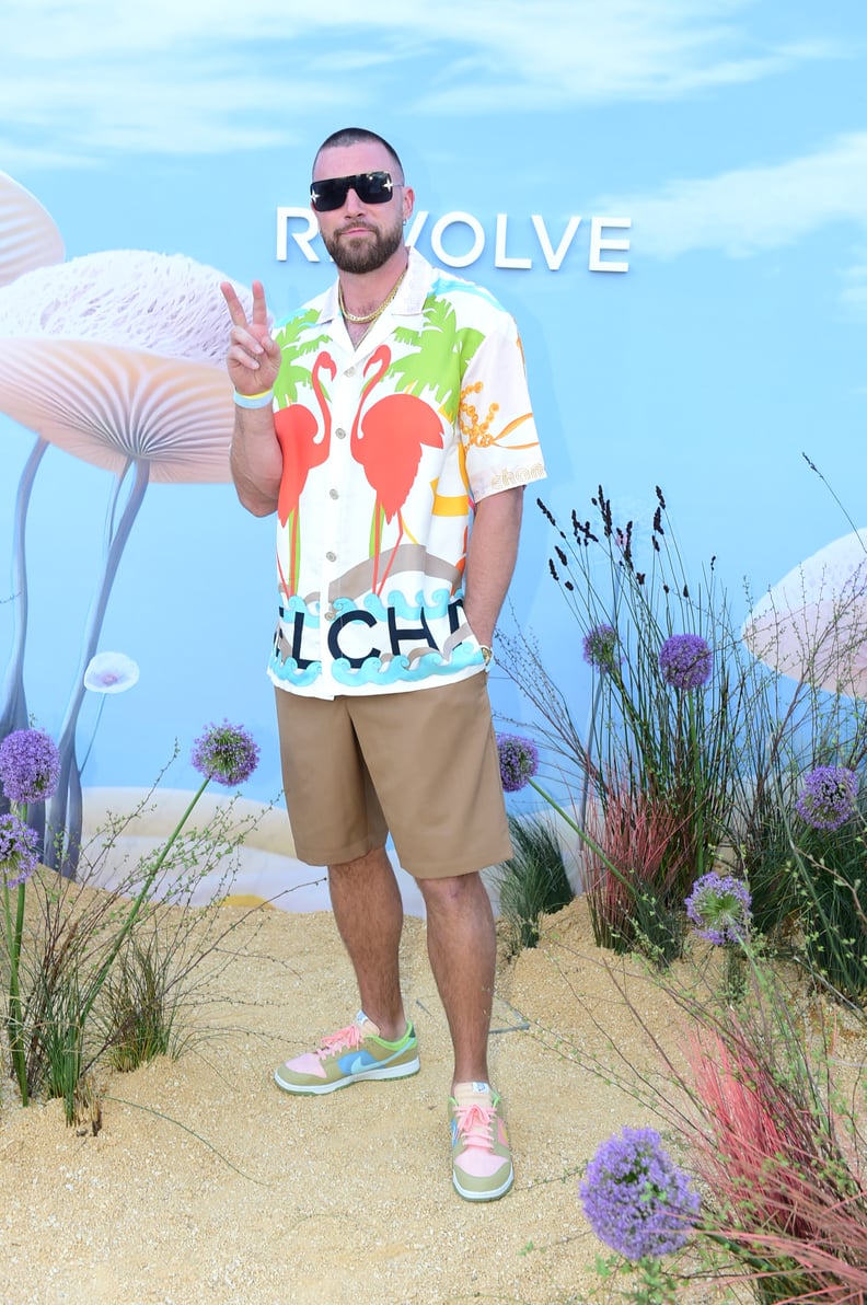 Travis Kelce's Flamingo Shirt at the 2023 Revolve Festival