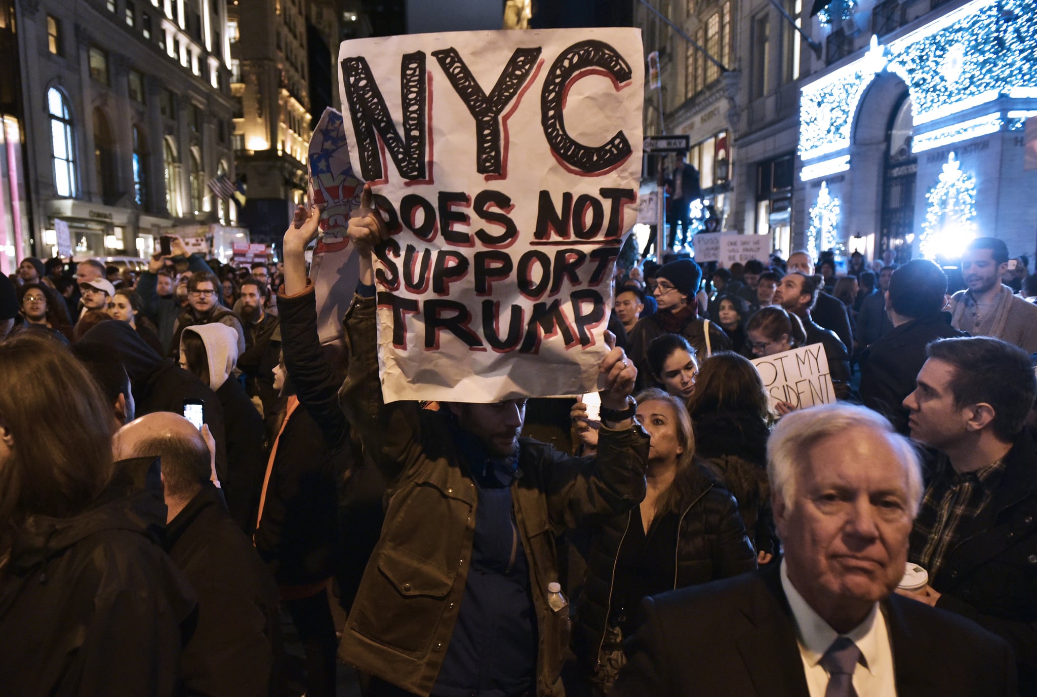 New York City Protest Against Trump S Election Win Popsugar News