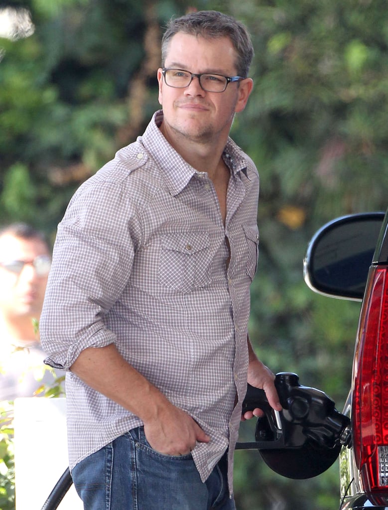 Matt Damon filled up his gas tank in LA on Thursday.