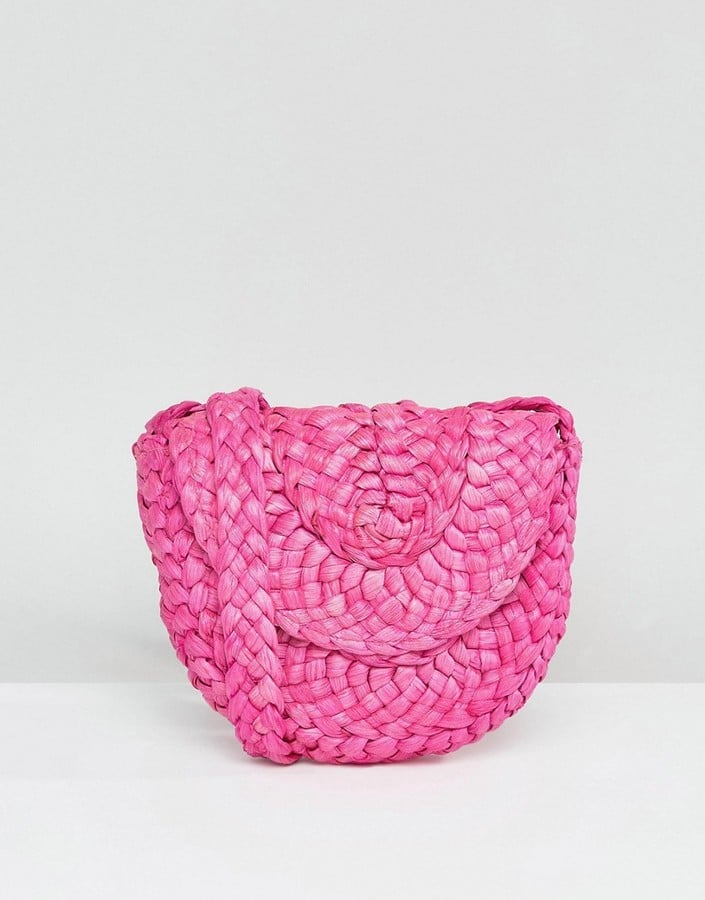 black straw cross body bag