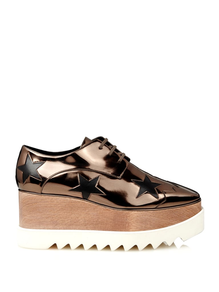 Stella McCartney Elyse metallic lace-up platform shoes ($882)