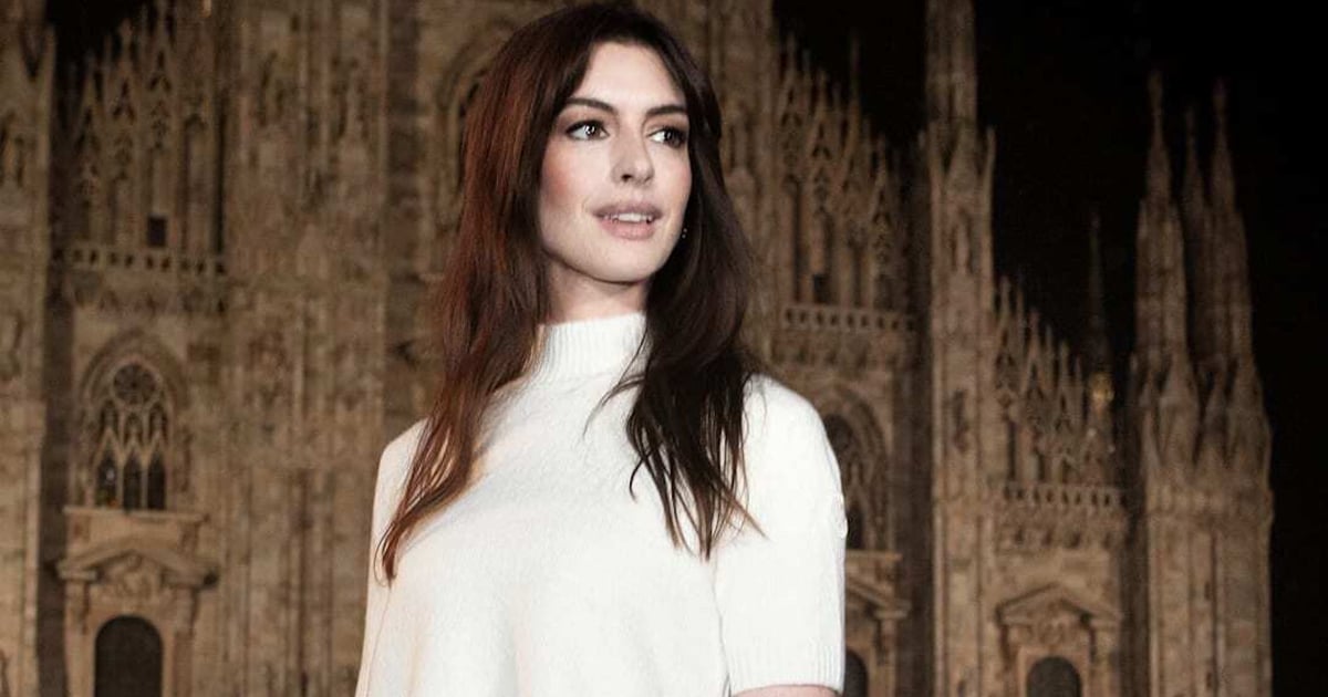 Anne Hathaway at Moncler Throughout Milan Trend Week