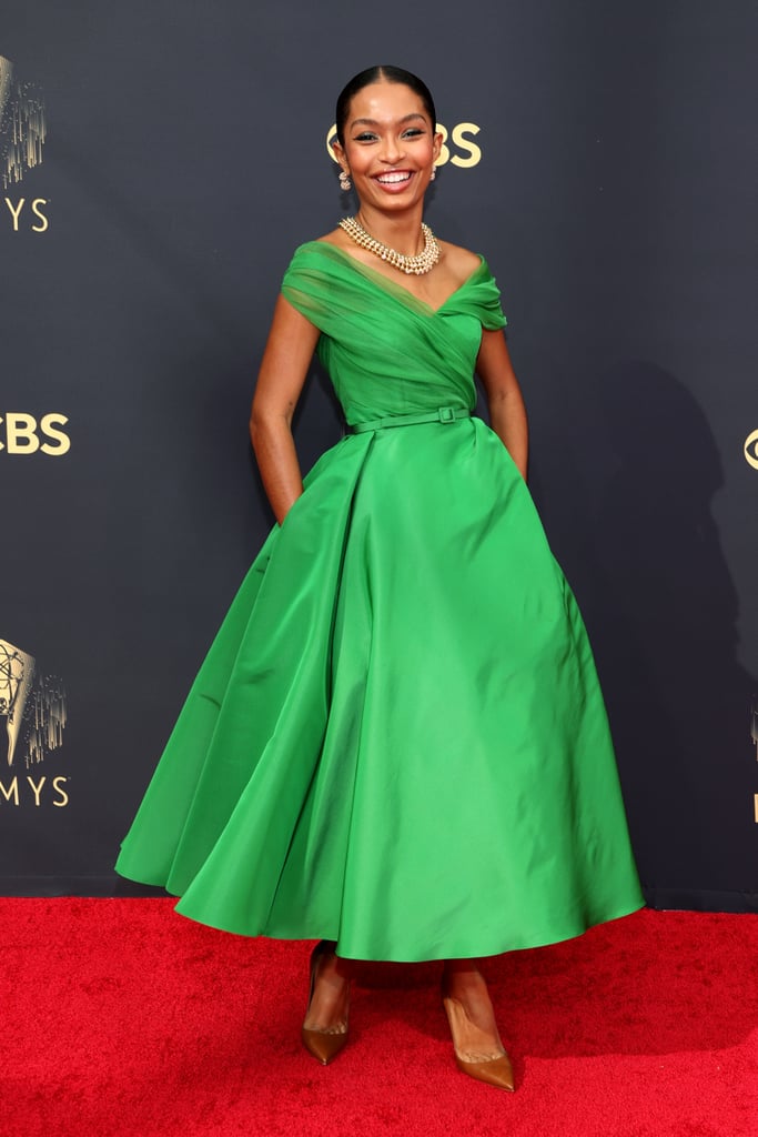 Yara Shahidi's Green Dior Haute Couture Dress at the Emmys