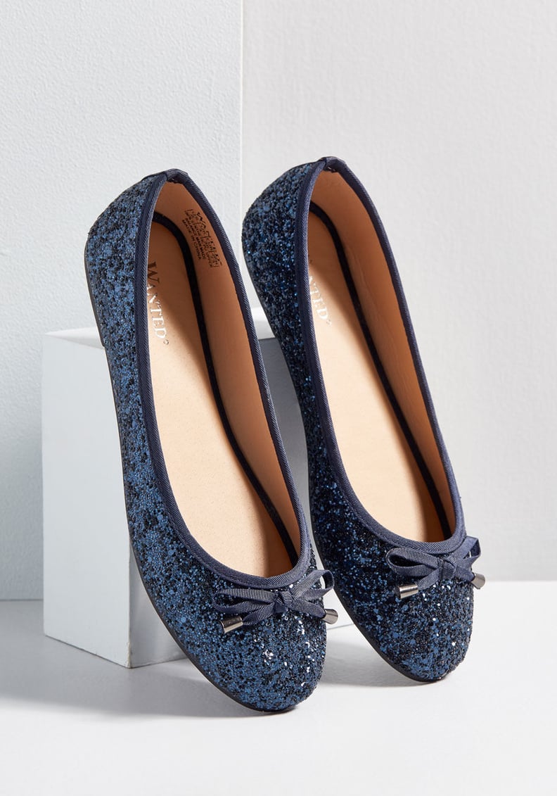 Navy blue sales glitter flats