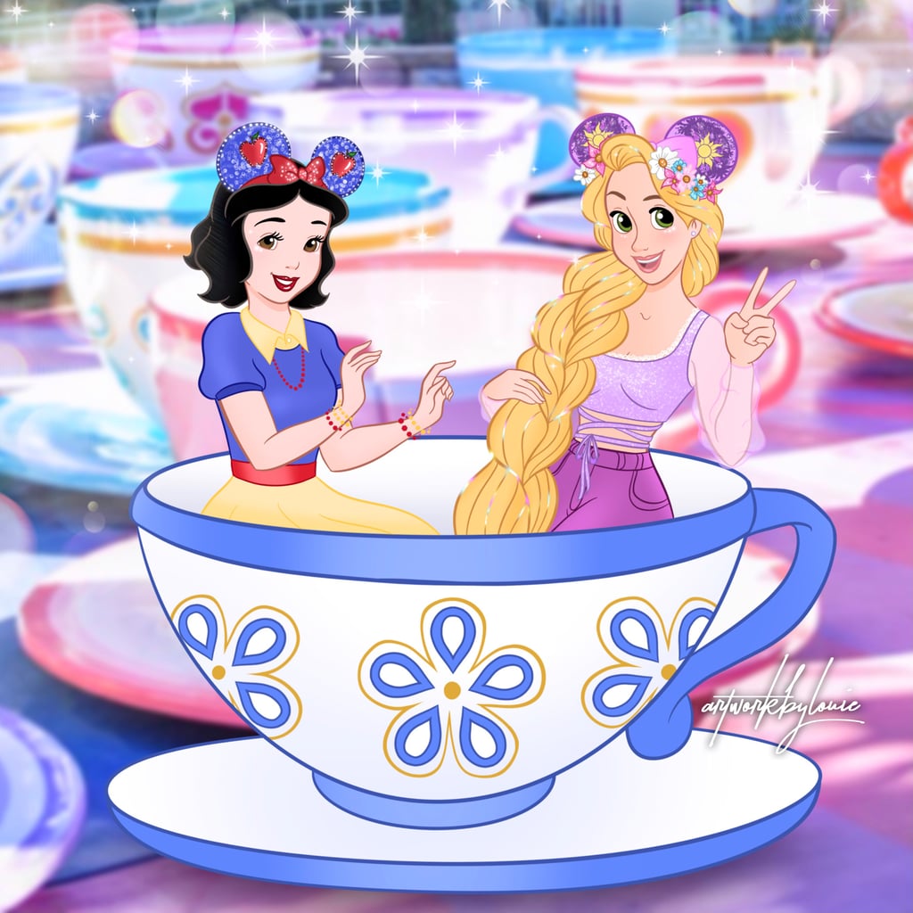 Artist Reimagines Disney Princesses at Disney Parks