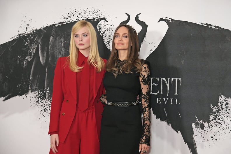 Elle Fanning and Angelina Jolie at the Maleficent: Mistress of Evil London Photocall