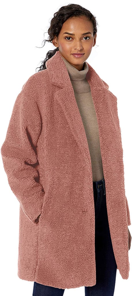 Daily Ritual Women's Teddy Bear Fleece Lapel Coat