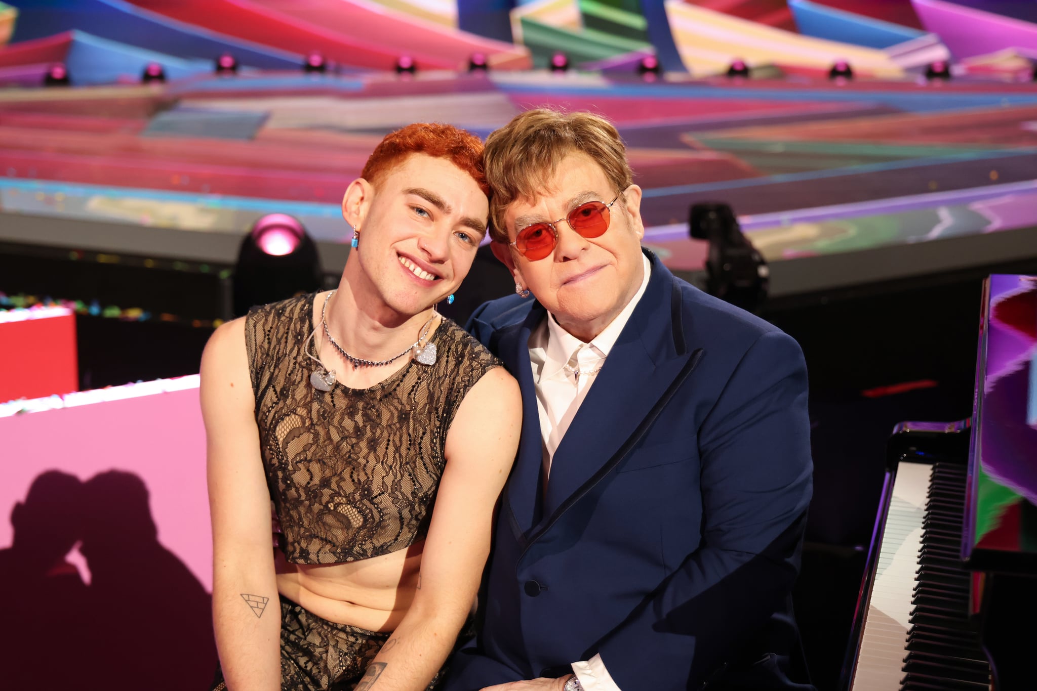 olly alexander performs with sir elton john at brits 2021 popsugar entertainment