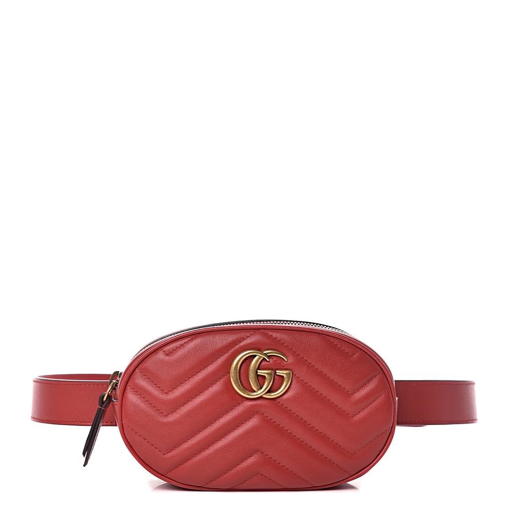 Gucci Calfskin Matelasse GG Marmont Belt Bag