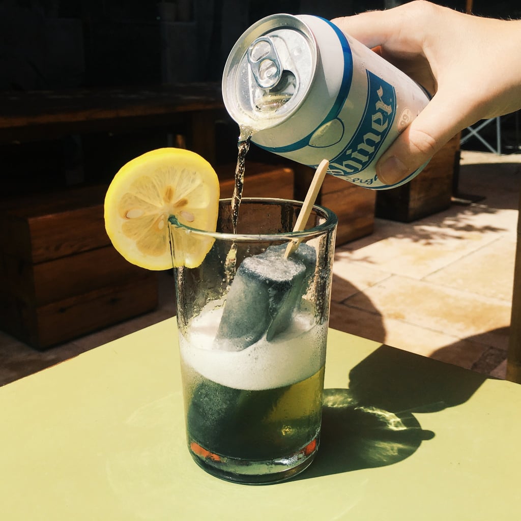 Lemonade-Charcoal Popsicle With Beer