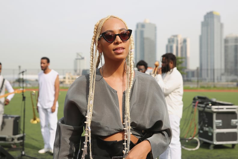 Solange With Platinum Blonde Hair September 2017