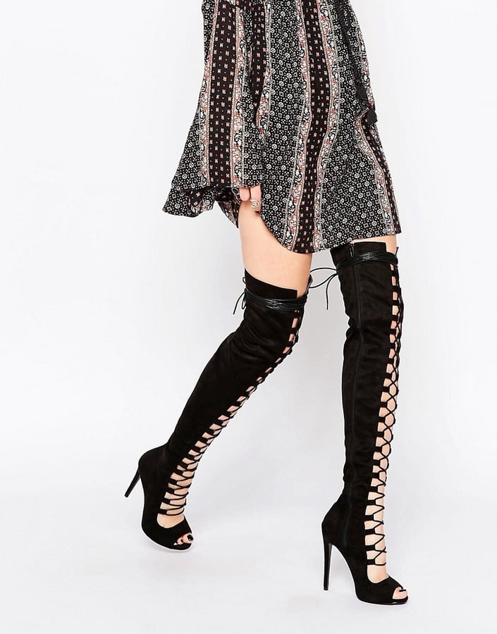 black daisy over the knee boots