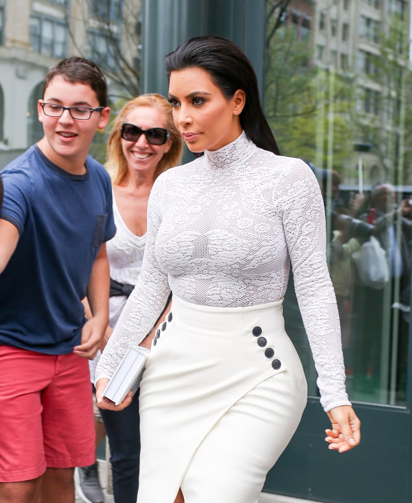 Kim Kardashian Wearing White Outfit For Book Signing 2015