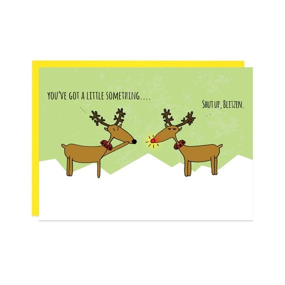 Rudolph and Blitzen Holiday Card