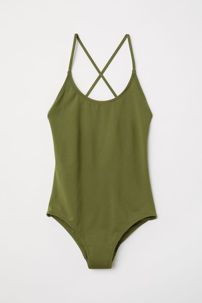 H&M Khaki Swimsuit With Lacing