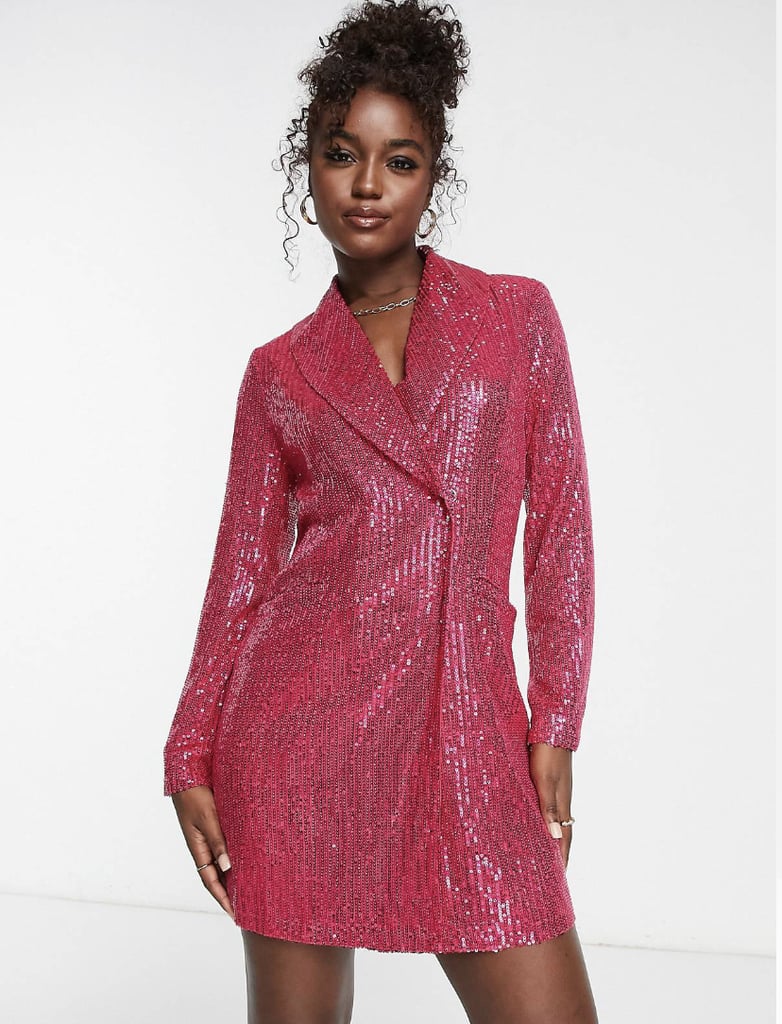 "Viva Magenta" Trend: Style Cheat Embellished Blazer Minidress