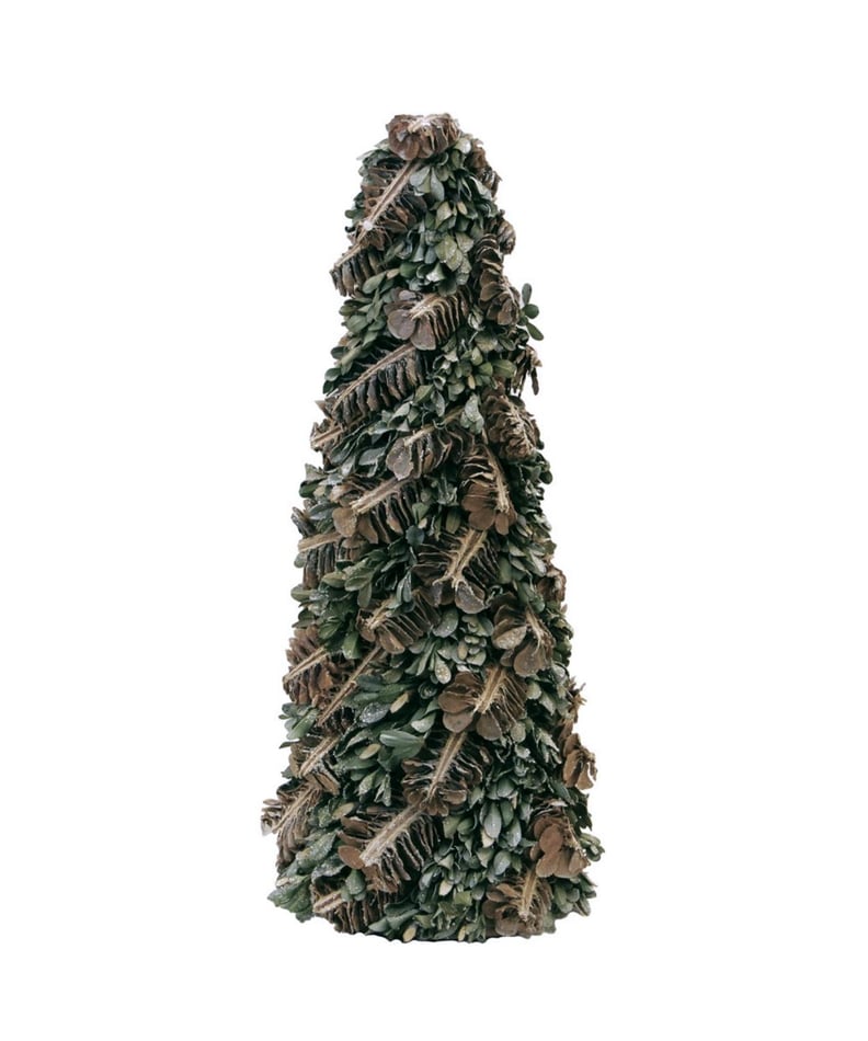 Rustic Pinecones and Leaves Glittered Cone Tabletop Tree