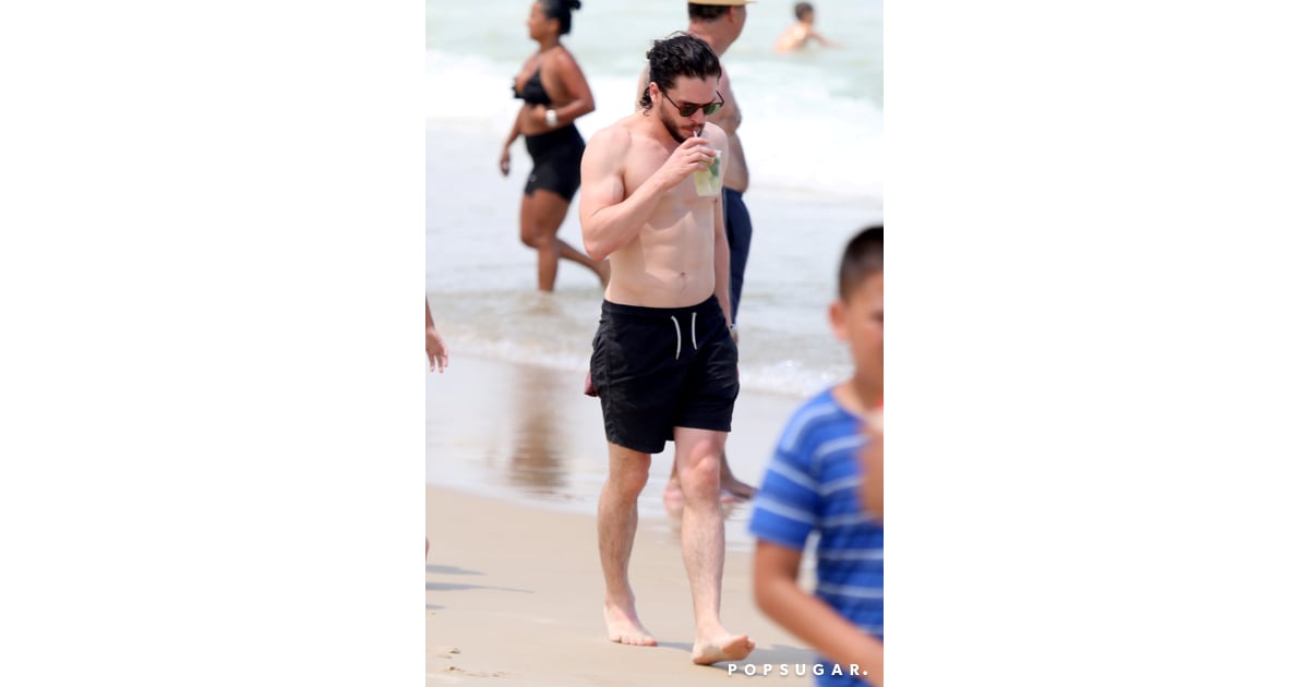 Kit Harington Shirtless on the Beach in Brazil Pictures POPSUGAR