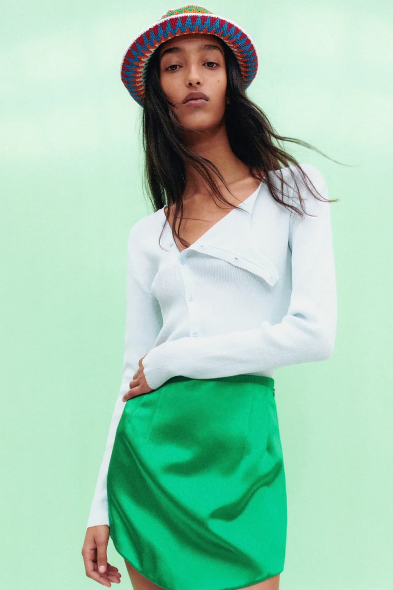 Zara Satin Effect Mini Skirt
