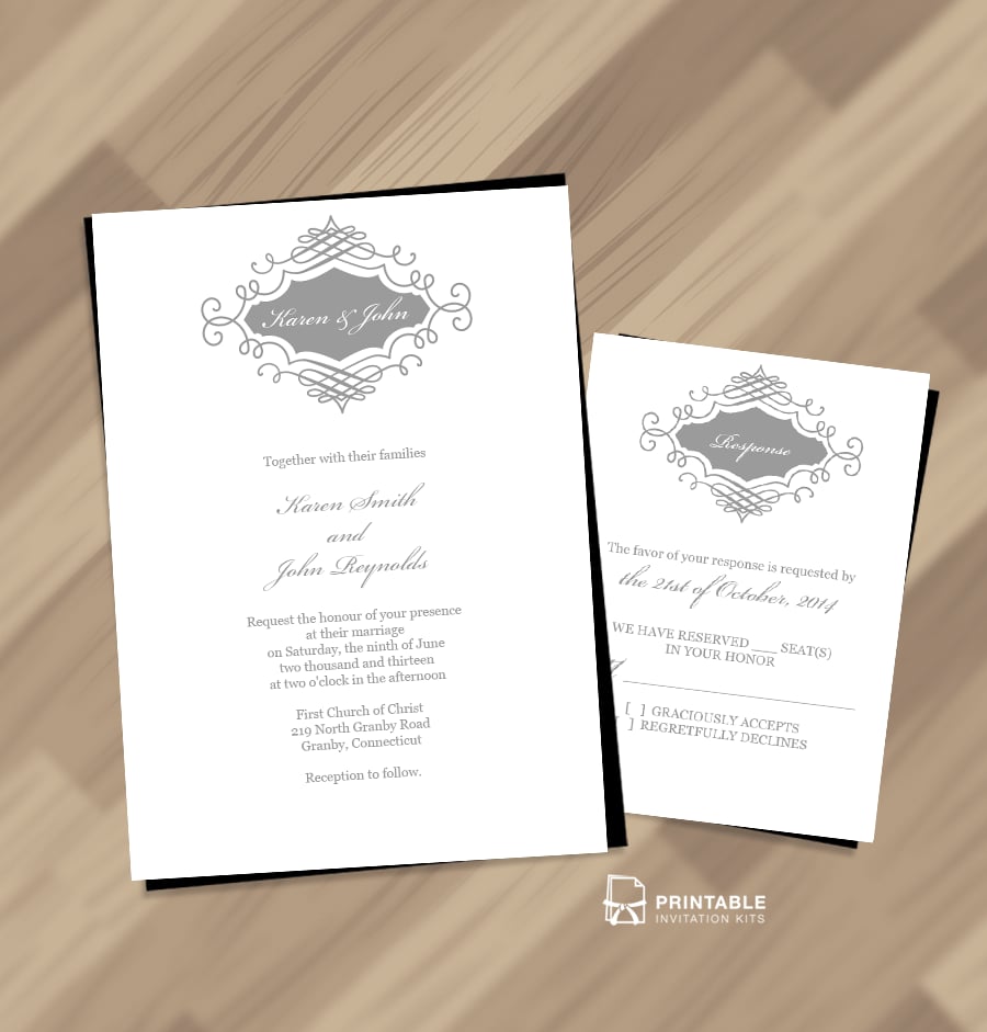 Beautiful Wedding Monogram Invitation