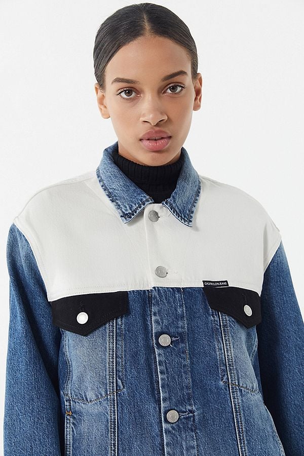 calvin klein colorblock denim jacket