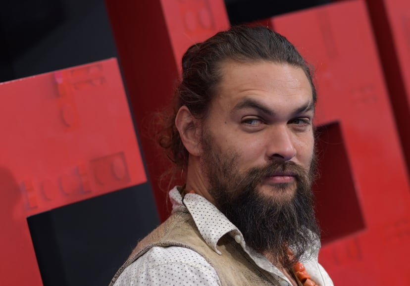 US actor Jason Momoa arrives for the premiere of 