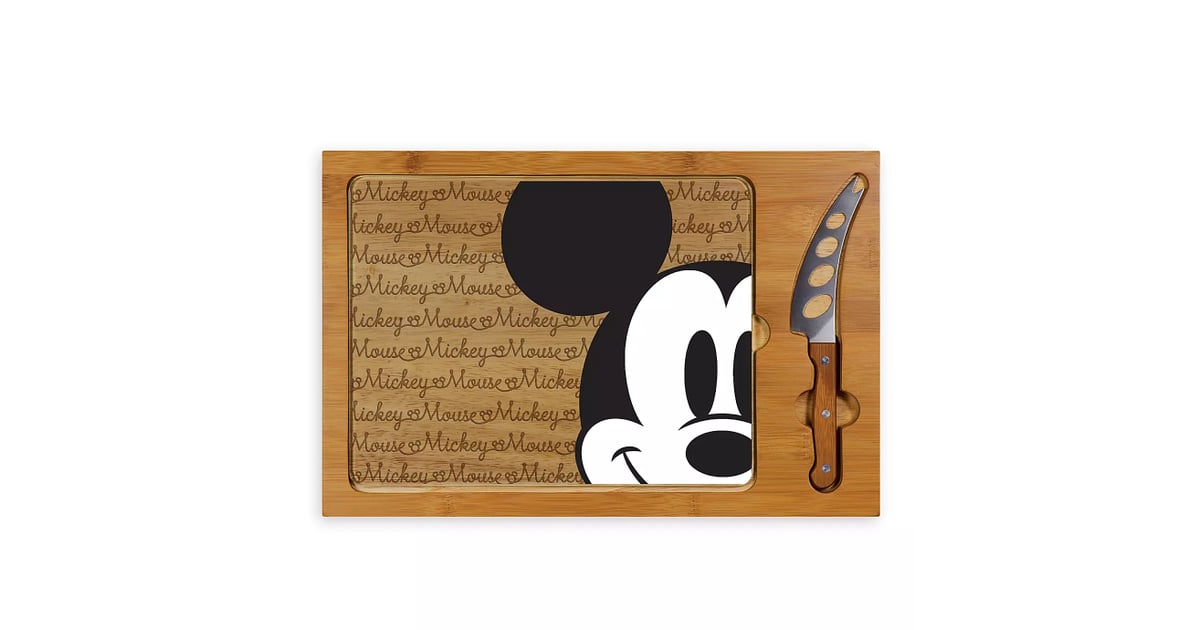 Mickey Mouse Glass Top Serving Tray and Knife Set Disney Gifts For