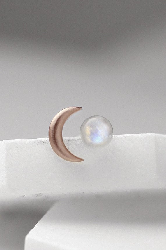 Raw Rainbow Moonstone Earrings